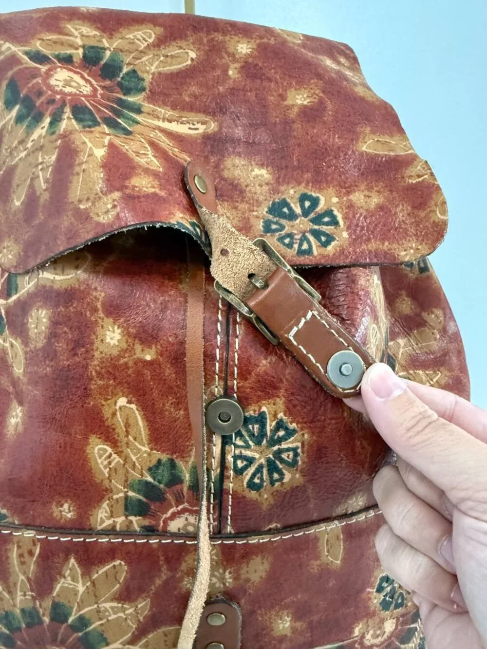 Patricia Nash Floral Leather Backpack
